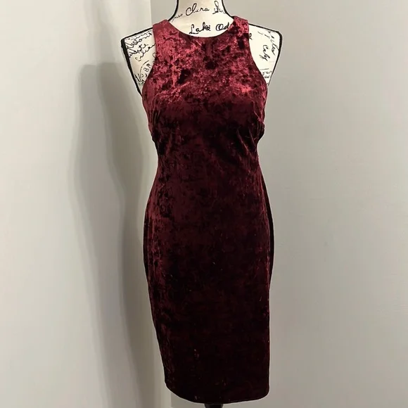 Nw Nightway | Dresses | Nightway Velvet Sleeveless Tank Midi Dress With  Open Crisscross Back | Poshmark